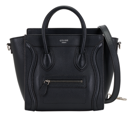 Nano Luggage Tote, &pound;1,400, Handbags, Black, Leather, Front view